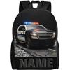 ASD Jewerly Personalizzato auto di polizia a tema zaino regalo, nome personalizzato costruzione camion ingegneria veicoli a tema stampa Casual zaino per laptop Daypack Borsa