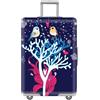 LNXSESN Cprivaligia Albero Bianco Animale Coprivaligia Media Elastica Proteggi Copri Valigia Lavabile Anti-Graffio Copertur Cover Valigia Con Cerniera Copri Trolley Riusabile Per 22-25 Pollici