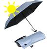 iX-brella Mini ombrello tascabile con tetto grande, 94 cm, Ice-black - protezione UV e calore, 92 cm, Ombrello tascabile Super Mini