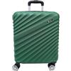 COVERI COLLECTION Trolley Rigido Bagaglio a Mano, KG 2,5, 55x40x20 cm, 37 Litri, 4 Ruote Doppie Girevoli 360°, Chiusura Combinazione, approvato dalla maggior parte delle compagnie (VERDE)
