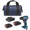 BOSCH GSR18V-400B22 - Kit di trapano/driver compatto senza spazzole da 18 V con 2 batterie SlimPack da 2,0 Ah