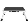 Mueblear Sgabello pieghevole in metallo antiscivolo a 1 gradino in bianco e nero