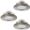 Eglo Set da 3 faretti LED da incasso Pineda, set di spot LED in plastica, 3
