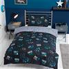 Sleepdown Gamepad, Set di Biancheria Federa per Letto Singolo (135 x 200 cm), Poliestere, Nero Grigio