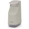 Joseph Joseph - Dispenser sapone per il bagno, compatto e salvaspazio, testa a pompa facile da premere, beccuccio antigoccia, ricaricabile, Beige