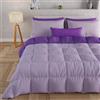 PETTI Artigiani Italiani - Trapunta Matrimoniale Maxi Invernale, Piumone Matrimoniale Maxi, Tinta Unita Double Face Lilla Viola 100% Made in Italy