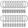 Lansian Set di 20 anelli da appendere per tenda in acciaio inossidabile opaco con clip, ganci di tensione per tende decorative per appendere tende, colore: argento opaco (2,5 cm di diametro interno)