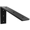 Winker Staffa di supporto per piano di lavoro, resistente, nascosta, a L, 25,4 x 15,2 x 6,3 cm, in metallo, per controsoffitti in quarzo/granito/legno/cemento/laminato, nero