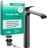 hansgrohe Vivenis 75040340 - Miscelatore per lavabo con scarico a tirante, altezza 250 mm, miscelatore lavabo a risparmio idrico (EcoSmart), nero spazzolato cromato