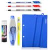 office box Astuccio a 3 scomparti da inserire nel raccoglitore ad anelli, lavabile e resistente, con grande capacità, 10 colori (blu scuro + confezione)