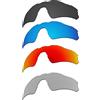 EZReplace Lenti di ricambio per occhiali da sole Oakley Radar EV Path OO9208 (lenti polarizzate), Carbon Black + Ice Blue + Fire Red + Metal Silver, Taglia unica
