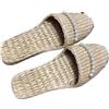 ZRHWSPD Ciabatte Paglia Donna Hemp Slides Grass Weaving Shoes Round Toe Slippers Feet(Color2,36)