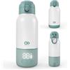 kk Kinderkraft Kinderkraft GAJA scaldabiberon portatile e thermos 2 in 1 500 ml, 5 livelli di temperatura 37-55°C, batteria rimovibile, mantiene il calore fino a 20 h, ricarica USB-C, Verde