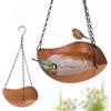 XMIRAKLIX Abbeveratoio per Uccelli Sospeso Vasca da Giardino Effetto Legno