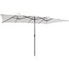 KOMFOTTEU Ombrellone Doppio 426 x 265 cm, Ombrellone Rettangolare con Manovella e Protezione UV, Parasole da Balcone Grande Idrorepellente da Patio, Piscina, Mercato, Giardino (Beige)