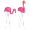Relaxdays Fenicottero Decorativo, Set da 6, Arredo da Giardino, Fascino Tropicale, Plastica, Metallo, 2 Misure, Pink