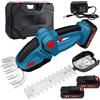 ROCKY&CHAO Tagliasiepi a batteria da 24 V e cesoie per erba 2 in 1 - senza fili con 2 batterie da 1500 mAh, lame SK5 da 12 cm/23 cm, pratiche cesoie per prato e giardino