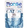 Monge Grill STERILISED TROUT, cibo umido per gatti (cibo per gatti a base di trota, ricetta gustosa, alta densità energetica, cibo di alta qualità, senza cereali, 85 g)