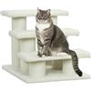 PawHut Scaletta per Cani e Gatti a 3 Gradini in Peluche 45x35x34 cm Beige