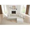 Muskel Divano modulare a forma di L con chaise longue destra, Cloud Couch Boneless con memory foam, comodo divano a 3 posti senza montaggio per soggiorno e appartamento, bianco