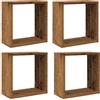 Generico Mensole Parete a Cubo 4 pz Legno Vecchio 30x15x30 cm Truciolato,Mobili,Scaffalature,Scaffali e mensole per pareti-856577