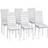 Bealife Set di 6 Sedie da Pranzo, Set di Sedie da Sala da Pranzo per Cucina, Sala da Pranzo, Sedia da Pranzo con Schienale Alto in Ecopelle (Bianco - Ecopelle, Set da 6 Sedie)