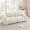 Muskel Divano a 2 posti, senza cornice, divano modulare in ciniglia di alta qualità, memory foam ad alta densità, imbottito morbido, divano per soggiorno con fondo antiscivolo, bianco