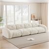 Muskel Divano modulare extra large a 4 posti, in ciniglia, confortevole schiuma, morbido imbottito, moderno divano lounge per famiglie, bianco