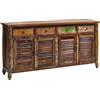 MASSIVMOEBEL24.DE Fable #17 Credenza in Legno Riciclato - Laccato/Multicolore 183x42x90