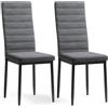 Bealife Set di 2 Sedie da Pranzo, Set di Sedie da Sala da Pranzo per Cucina, Sala da Pranzo, Sedia da Pranzo con Schienale Alto in Flanella, Moderno (Grigio scuro - Flanella, Set da 2)