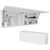 PLATAN ROOM - Armadietto da bagno, larghezza 80/120/160/200/240 cm, mobiletto da bagno pensile con anta ribaltabile (bianco opaco/bianco opaco, 120 x 40 x 25 cm)