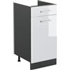 Vicco Mobiletto base cucina R-Line, Bianco lucido/Antracite 40 cm