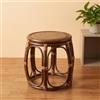 JIHAJU Sgabello Tamburo Rattan Naturale Intrecciato Artigianale Seduta Portapiante | Pouf Rotondo Boho Poggiapiedi Tavolino Ingresso Camera Soggiorno Mobile Rattan Artigianale(H 32cm)