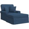 GeenYuu Chaise Lounge con gonna e 2 cuscini, in tessuto blu, 91 x 157 x 91 cm, imbottita, con braccioli e schienale, ergonomica, imbottita, per soggiorno, camera da letto, ufficio, rilassarsi, leggere