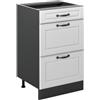 Vicco Mobiletto base per cucina R-Line, Bianco country/Antracite 50 cm | Frontale in MDF · Senza piano di lavoro · Piedini regolabili in altezza · ✓ Facile accesso · Liberamente combinabile