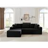 Muskel Divano modulare a forma di L con chaise links oversize, Cloud Couch Boneless con memory foam, comodo divano a 3 posti senza montaggio per soggiorno e appartamento, nero