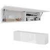 PLATAN ROOM Armadietto da bagno, larghezza 120 cm, mobiletto da bagno pensile con anta ribaltabile, colore: bianco lucido o opaco, bianco opaco/bianco lucido, 120 x 30 x 25 cm
