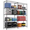 M MZG Scaffalatura Metallica a 5 Ripiani, Capacità Totale 567,5 kg, Scaffale in Acciaio per Garage, Magazzino, Deposito, Cantina e Ripostiglio, Nero Scuro, 40cm D×85cm W×179cm H
