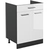 Vicco Mobiletto base cucina R-Line, Bianco lucido/Antracite 60 cm