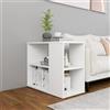 ZQQLVOO Tavolino bianco, 60 x 30 x 50 cm, in legno con 2 ripiani, ripiano per bevande, libri, decorazione per soggiorno, pratico scaffale