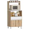 HOMCOM Armadio per forno a microonde credenza 60x40x131cm Rovere