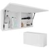 PLATAN ROOM - Armadietto da bagno, larghezza 80/120/160/200/240 cm, mobiletto da bagno pensile con anta ribaltabile (bianco opaco/bianco lucido, 80 x 40 x 25 cm)