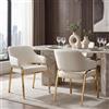 Ya-Home Set di 2 Sedie Sala da Pranzo per Cucina e Caffetteria, Bianco | Poltrona Imbottite, Sedie Soggiorno in Pelliccia Sintetica con Schienale, Braccioli e Gambe in Metallo Dorato