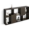 Mobili Fiver, Libreria bassa XS Iacopo con ante (160,8 x 80 cm), Noce Scuro, Libreria da Muro o Divisoria per Soggiorno, Ufficio, Made in Italy