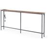 GOKHOMX Tavolo da bar 180 cm con 2 prese e 2 porte USB, tavolo da cucina alto e sottile, piccolo spazio, console mobile per cucina, soggiorno, ingresso caffè, bistro (marrone, 180 x 20 x 80,5 cm)