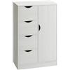 HOMCOM Mobile Bagno con 4 Cassetti e Armadietto a 2 Livelli, Bianco