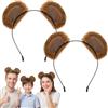 AOOWU 2 Pezzi Orecchie D'orso Fascia, per Cosplay Carnevale Halloween | Capelli Carine In Peluche Cerchietto, Orecchie di Animali Decorazione per Acconciatura, per Cosplay Carnevale Festa a Tema