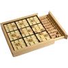 AUFIKR Puzzle Sudoku in legno, gioco da tavolo con cassetto, Sudoku per adulti e bambini, attività di pensiero per bambini, giochi di puzzle in legno per famiglia e viaggi (nero)
