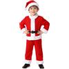 Generico Vestito di Babbo Natale Bambino Costume Babbo Natale per Ragazzi 4Pcs Christmas Santa Set for Unisex Kids