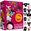 Hello Kitty Sanrio 3D Statuine Miniatura 12 Pz, Kuromi Cinnamoroll Collezione Anime Figure in Capsule, Decorazione Scrivania Tavolo, Regali per Lei (Rosa 12 Pz)